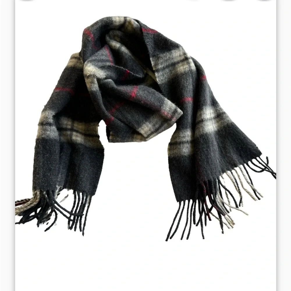 Unisex Cashmere plaid scarf 11”x51”